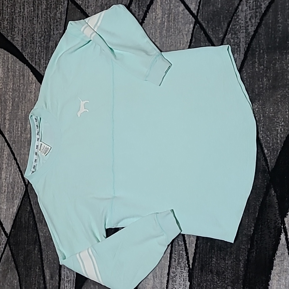 VS PINK 2014 CAMPUS  WHITE LOGO CREW SHIRT